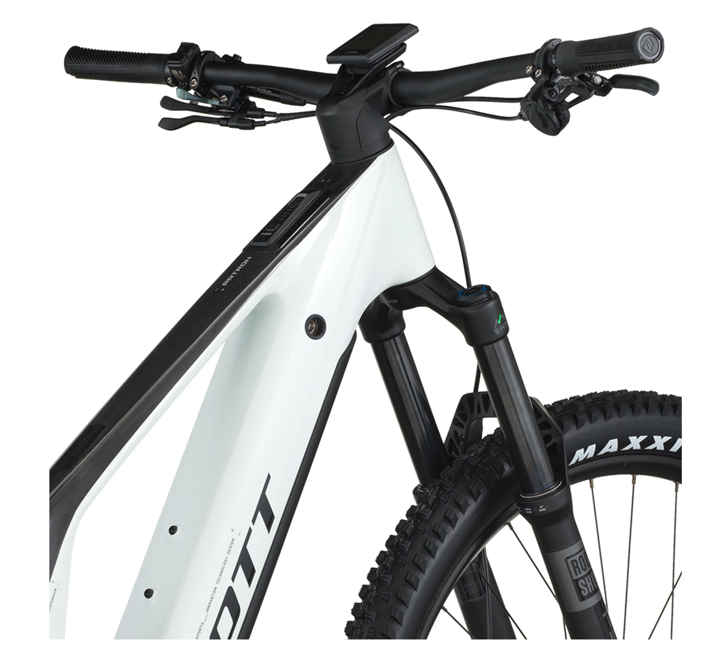 Scott Patron 920 Electric Full Suspension Mountain Bike - Carbon Black Pastel White - Image 8
