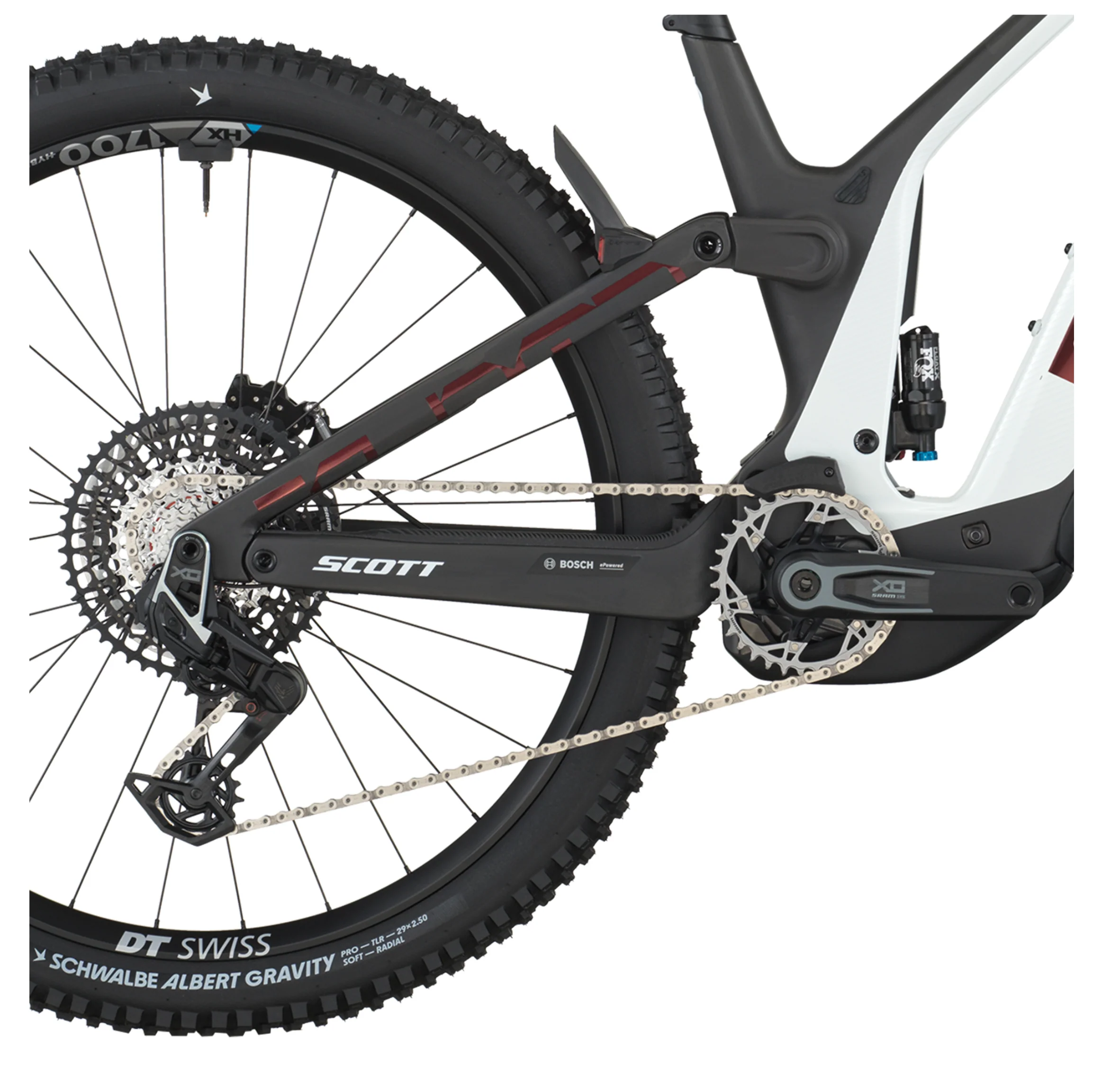Scott Patron ST 900 Tuned Electric Full Suspension Mountain Bike In Carbon Black Pastel White - Image 4
