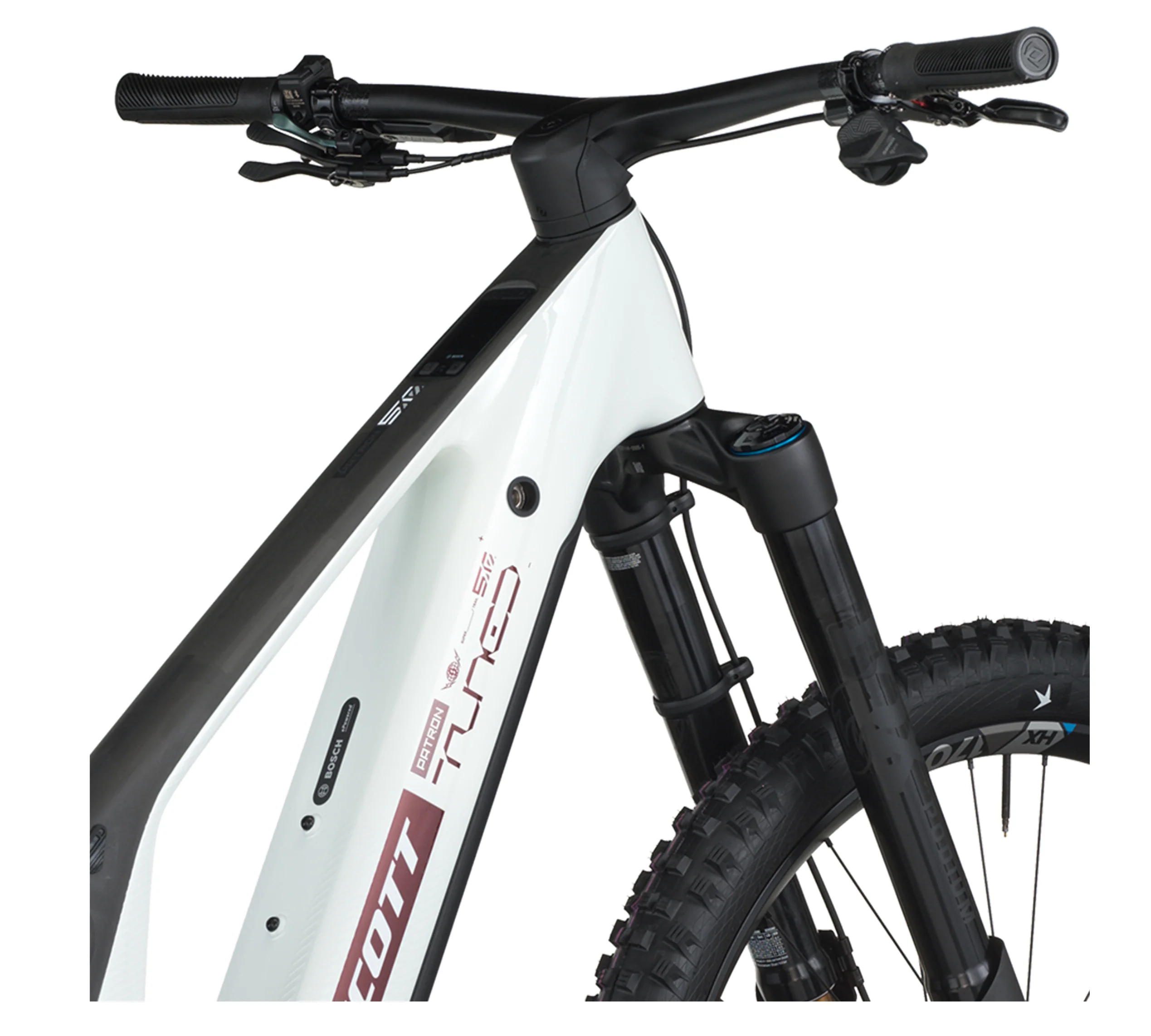 Scott Patron ST 900 Tuned Electric Full Suspension Mountain Bike In Carbon Black Pastel White - Image 6