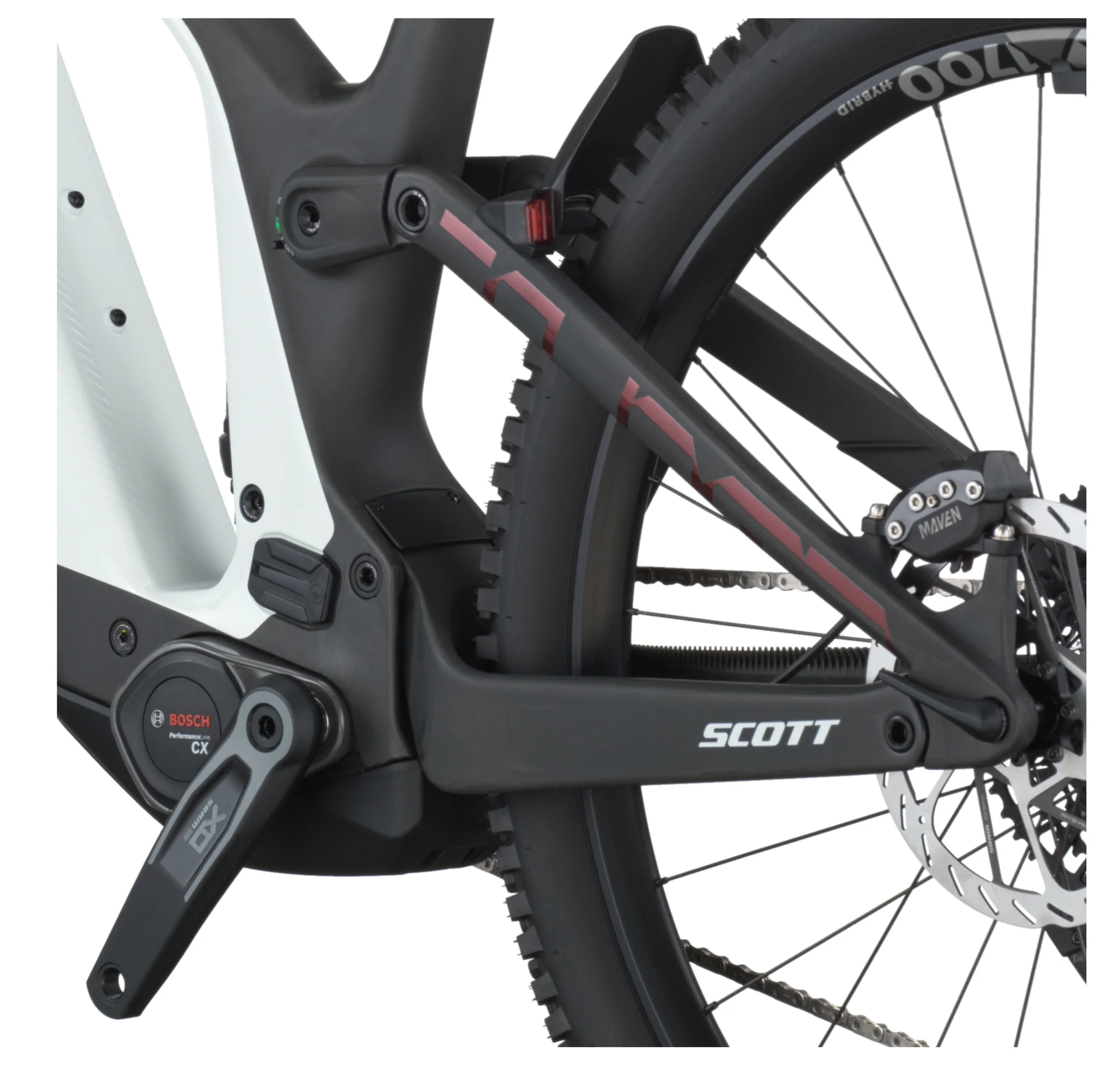 Scott Patron ST 900 Tuned Electric Full Suspension Mountain Bike In Carbon Black Pastel White - Image 7