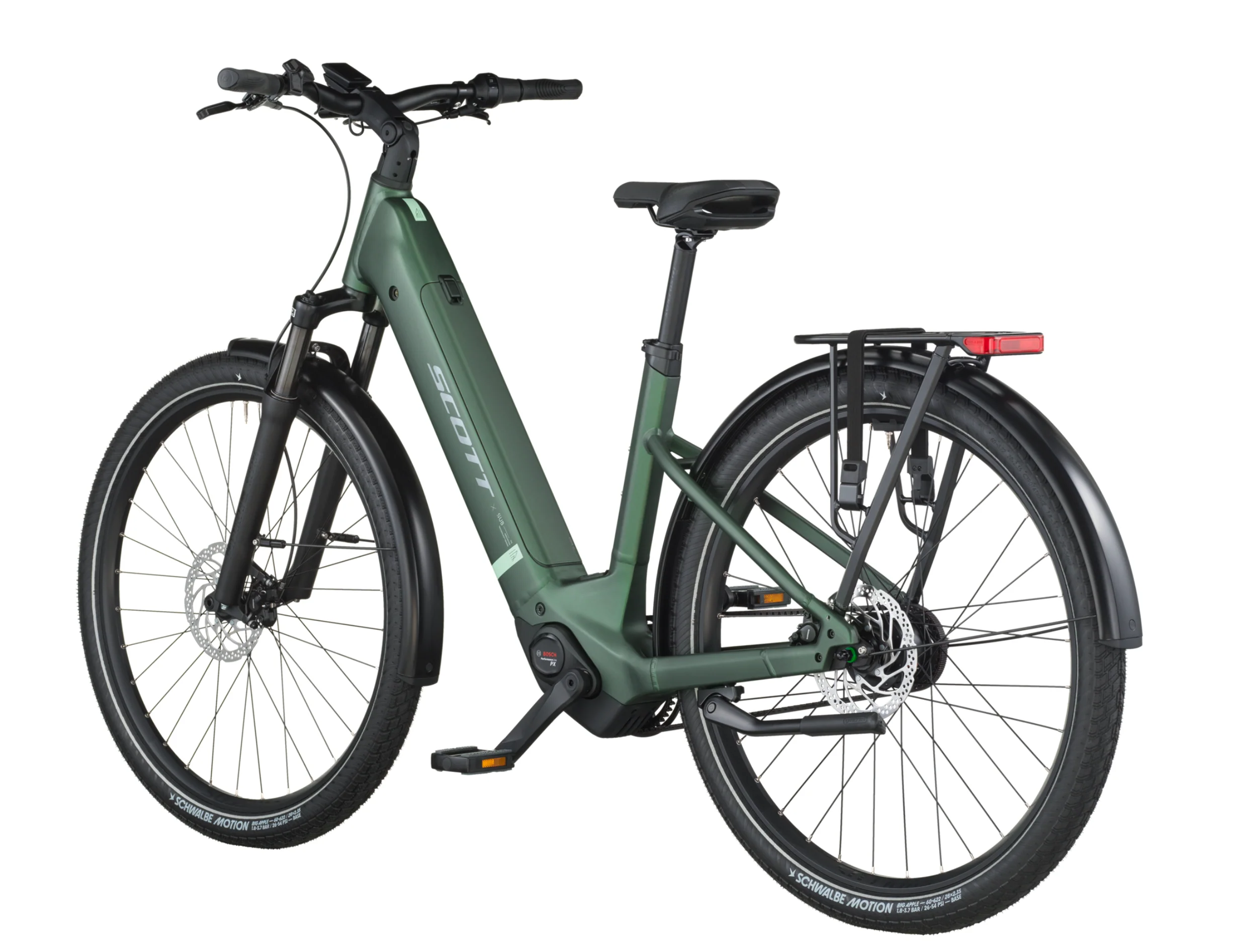 Scott Sub Tour 10 Wave Electric Hybrid Bike In Kelp Green - Image 3