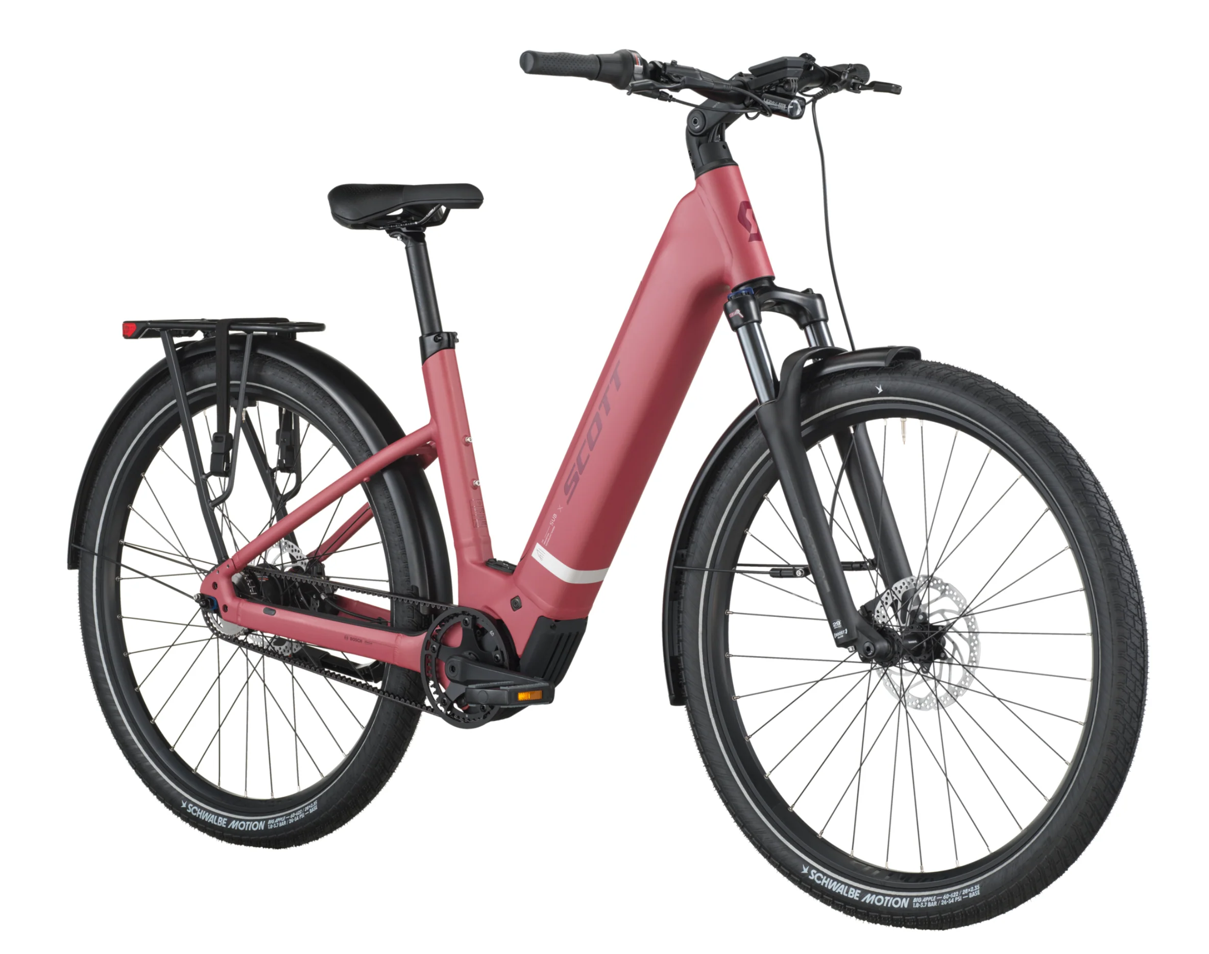 Scott Sub Tour 10 Wave Electric Hybrid Bike In Magenta Red - Image 2