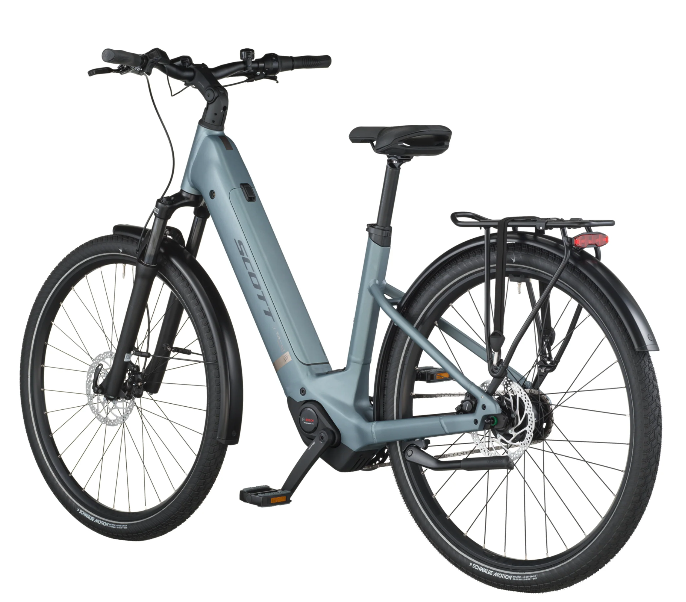 Scott Sub Tour 40 Wave Electric Hybrid Bike In Hematite Blue - Image 3