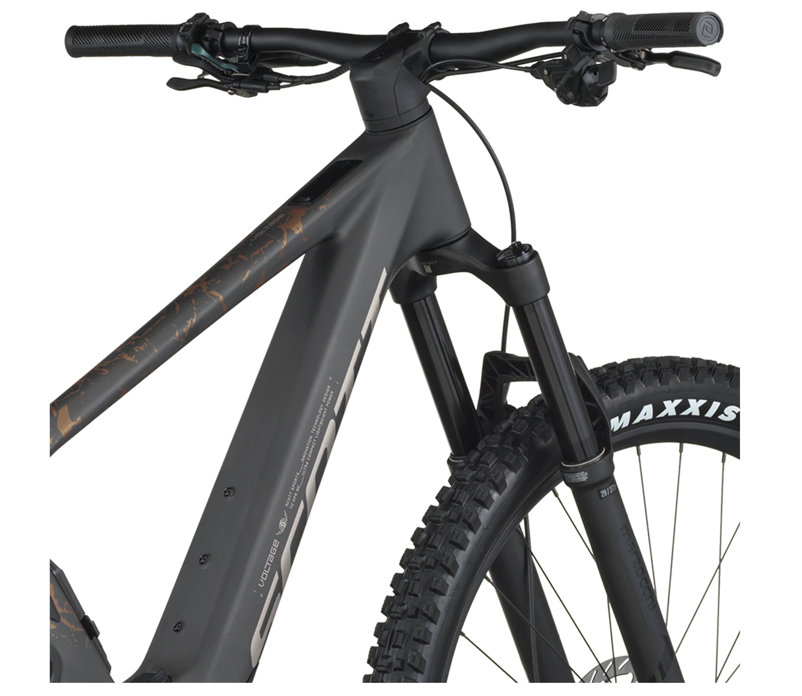 Scott Voltage 920 Electric Full Suspension Mountain Bike - Carbon Black Crackle Bronze - Image 4