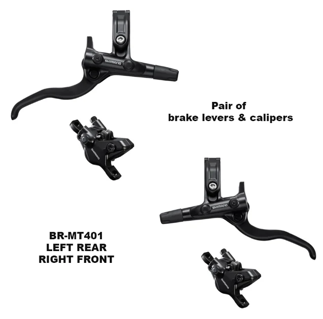 Shimano BR-MT410/BL-M4100 Deore MTB Brake Lever/Post Mount 2 Pot Calliper - Image 5