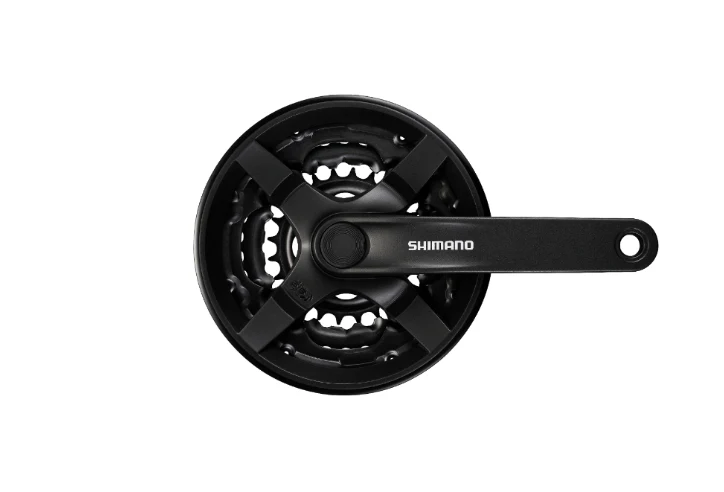 Shimano FC-TY301 6/7/8 Speed Chainset 42/34/24T 150mm With Chainguard In Black - Image 3