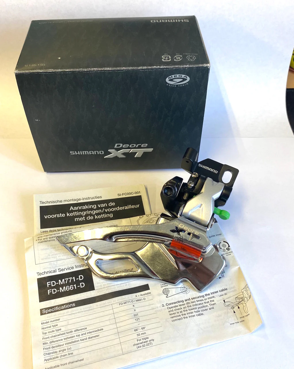 himano FD-M771-D Deore XT Triple 9 Speed Direct Mount Front Derailleur Boxed