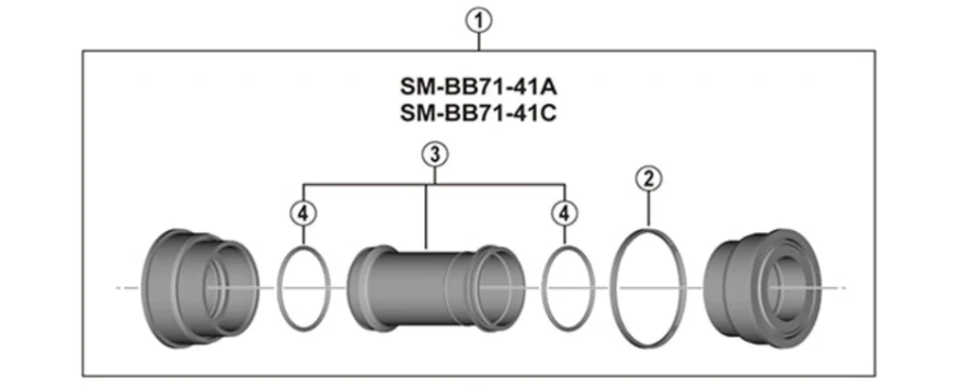 Shimano MTB SM-BB71 Press Fit Bottom Bracket For 104.5/107mm x 41mm - Image 2