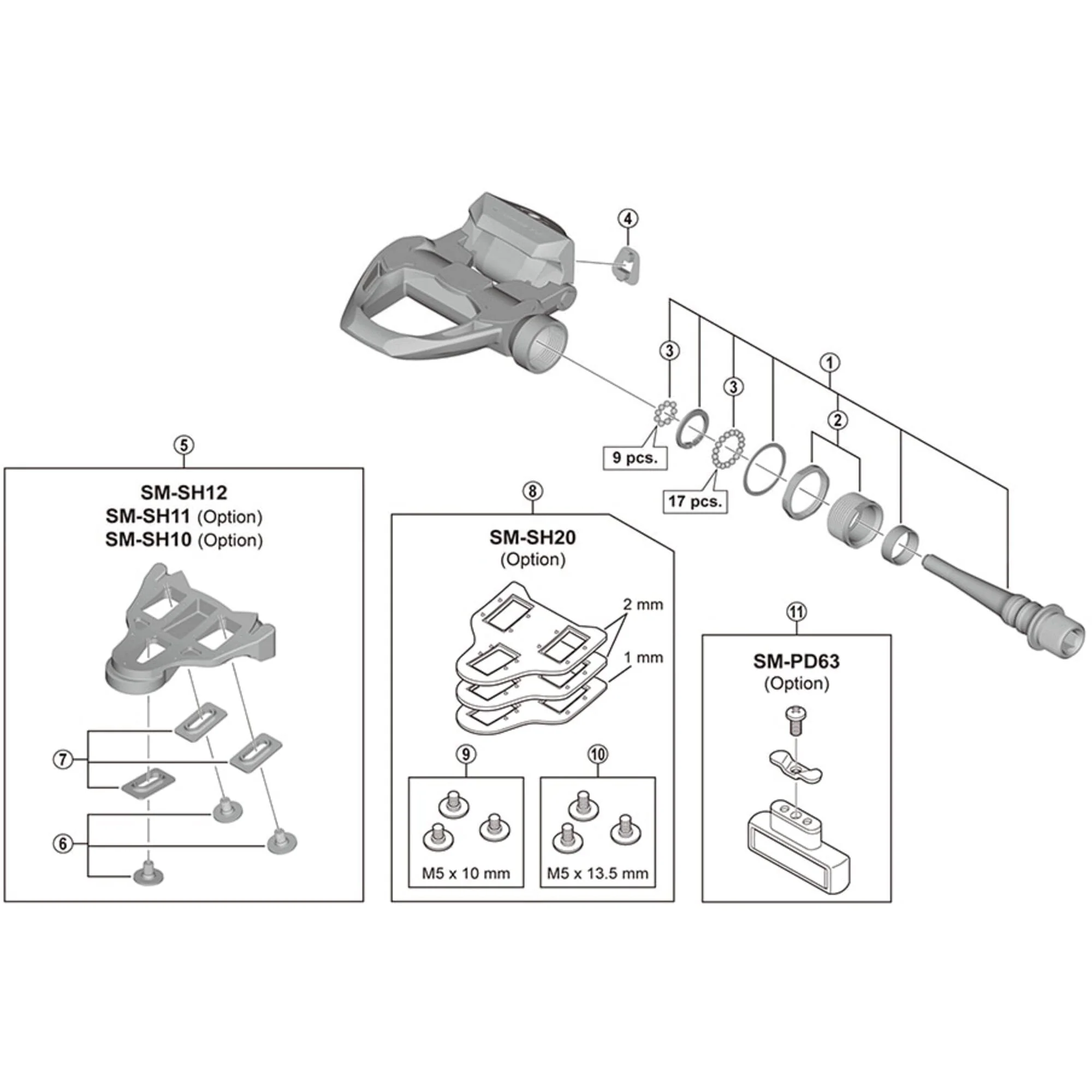 Shimano PD-R9100 Pedal Axle Assembly Service Kit - Image 2