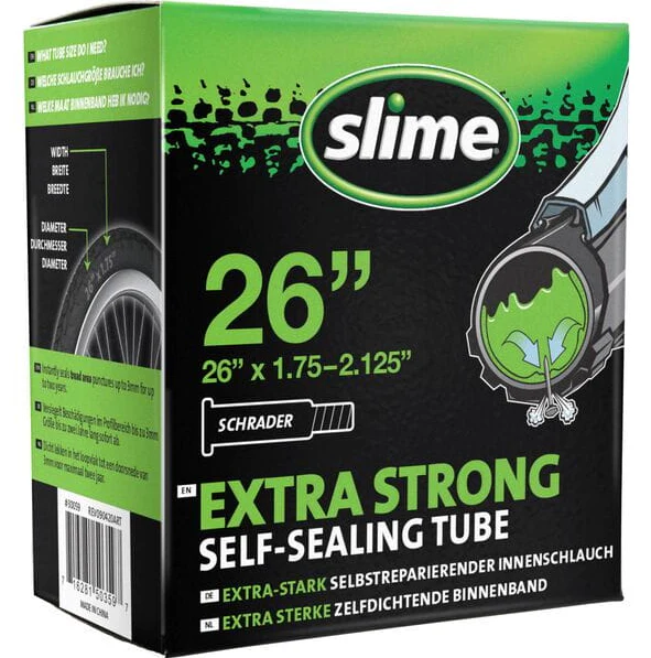 Slime Smart Self-Sealing Bicycle MTB Inner Tube | 26 x 1.75-2.125"  | Schrader Valve