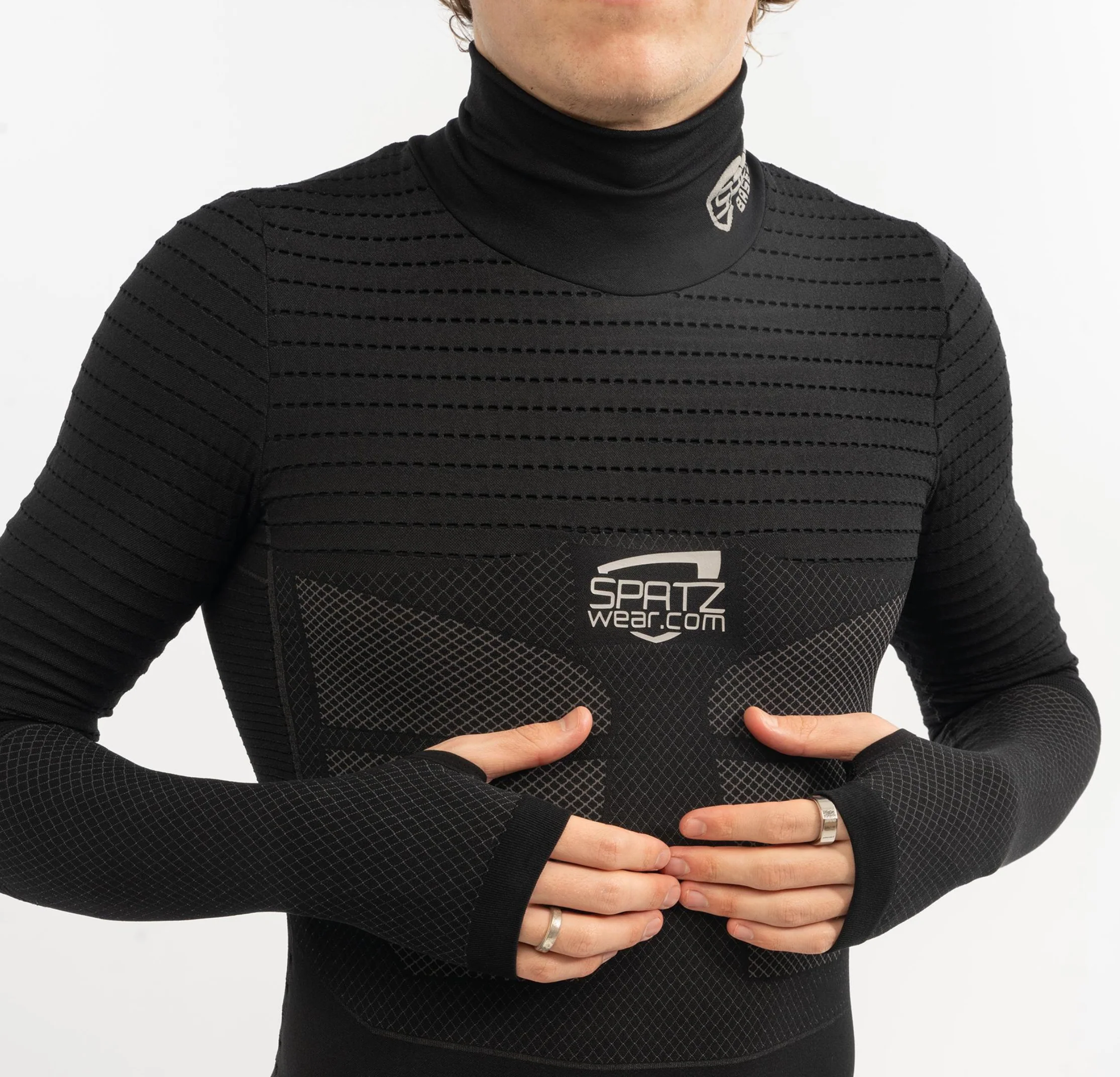 Spatzwear Basez 2 Black Long Sleeve Baselayer | Black - Image 5
