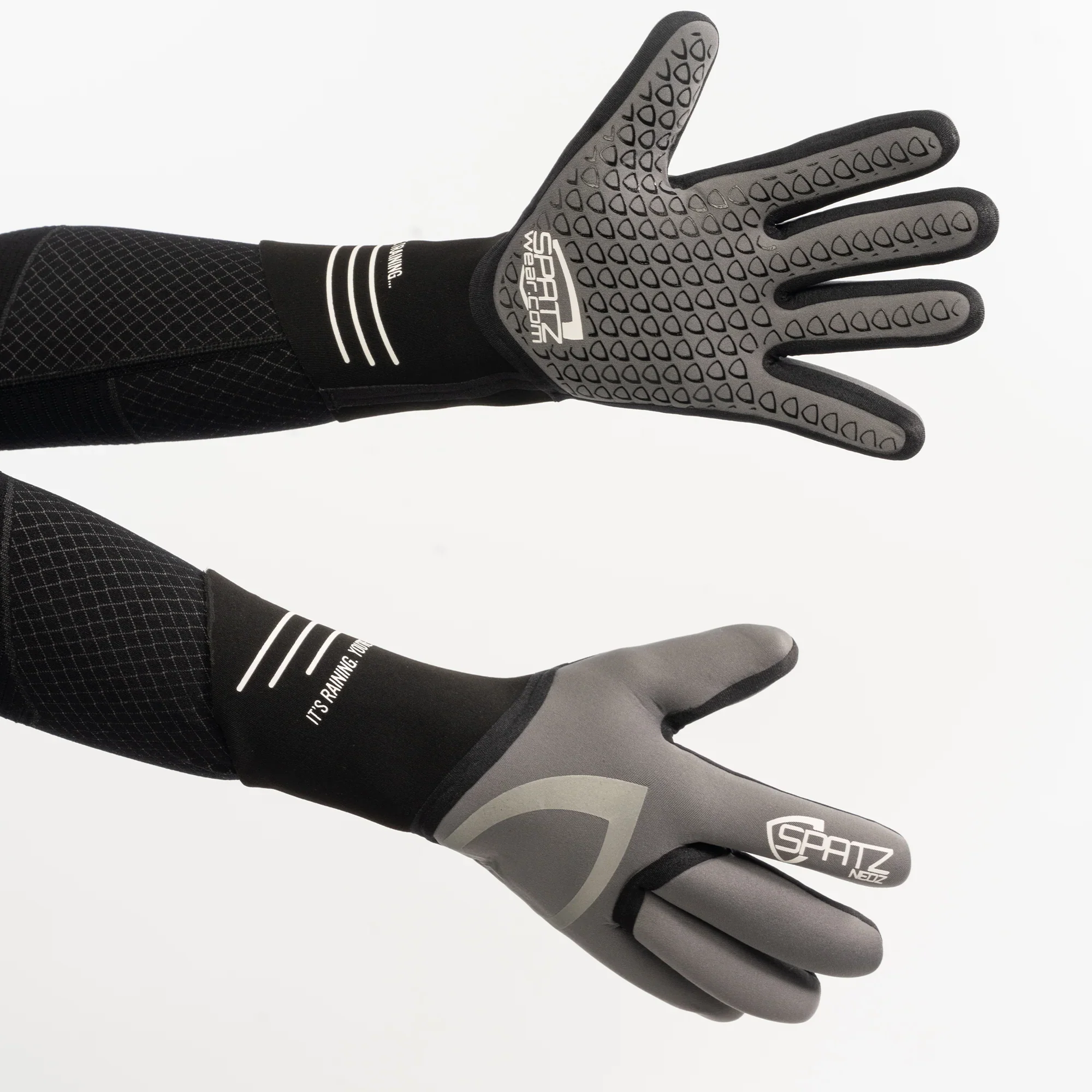 Spatzwear Waterproof Neon Rain Gloves | Grey