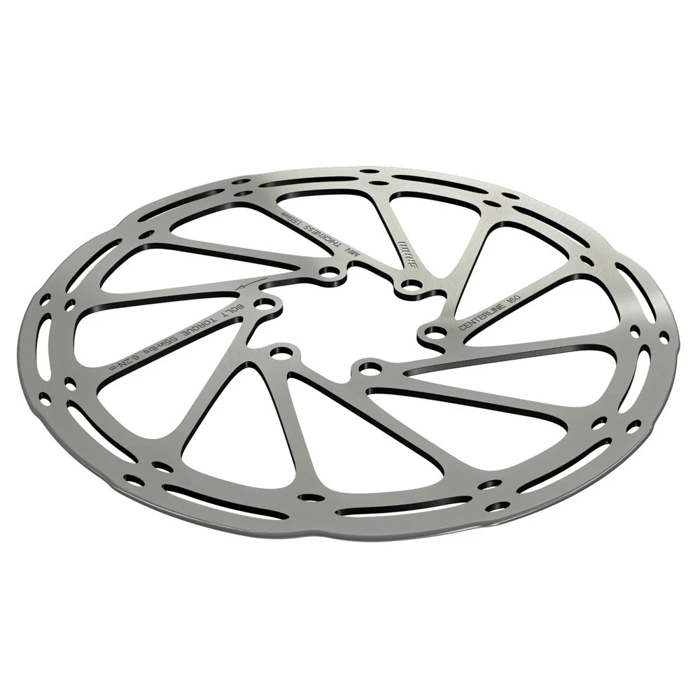 SRAM Centerline Centerlock 6 Bolt Rounded Steel Rotor For Road or MTB In Silver - Image 4