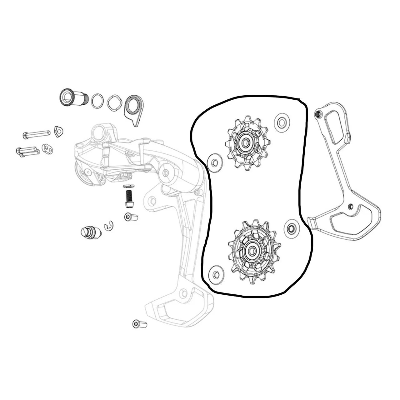Sram Rear Derailleur Pulley Kit X0 Type 2 Jockey Wheels 11.7518.018.000 - Image 2