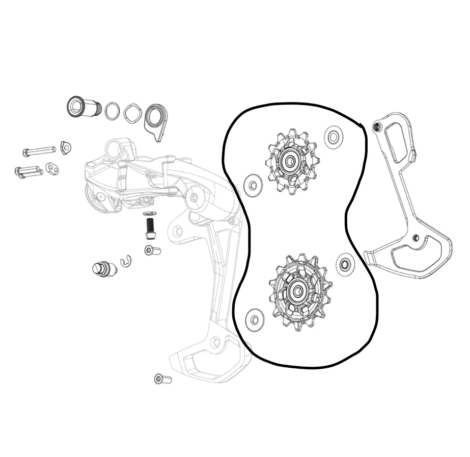 Sram Rear Derailleur Pulley Kit XXSL T-Type Eagle AXS Jockey Wheels 11.7518.104.007 - Image 2