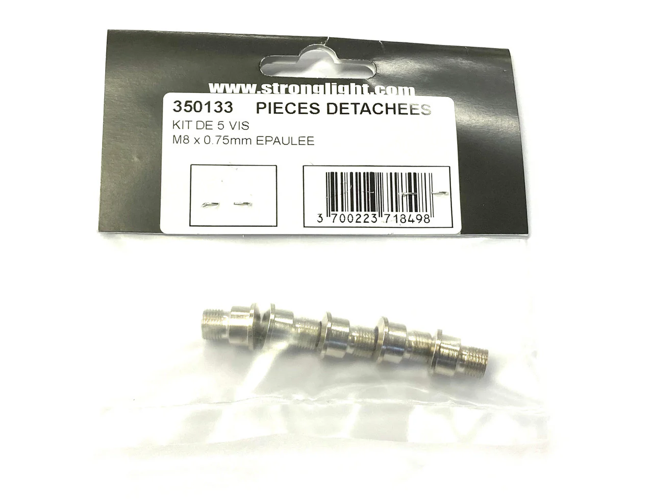 Stronglight Chainring Bolt 5 Piece Screw Set M8 x 0.75mm Fits Shimano 10Speed Dura Ace FC-7900, 7950, Ultegra 6700, 6750 - Image 3