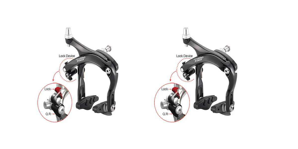 Tektro R369 Alloy Front & Rear Brake Set | Long Drop 55-73mm | Hex Nut Fitting