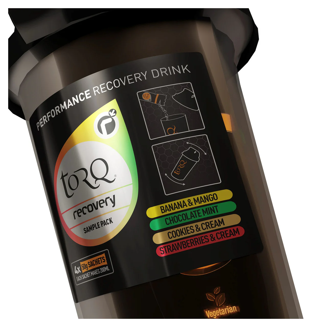 Torq Recovery Drink Mixer Bottle With 4 x 50g Sachet Sample Pack - Image 3