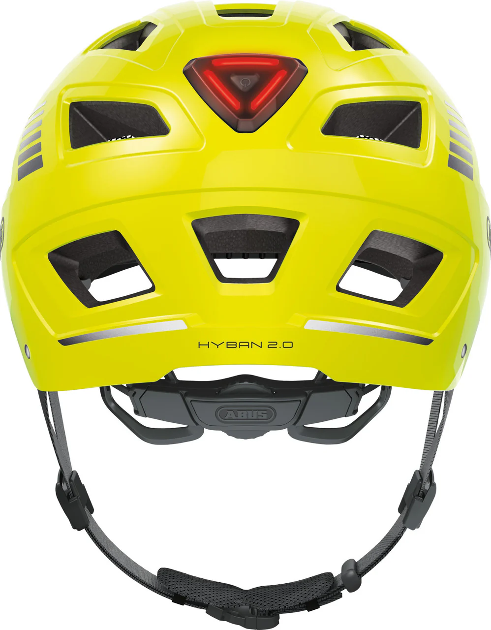 ABUS Hyban 2.0 Urban Helmet With Rear LED Light in Signal Yellow - Image 3
