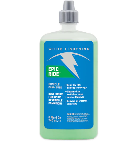 White Lightning Epic Ride Bicycle Semi-Dry Chain Lube All Sizes - Image 4